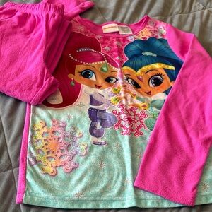 Nickelodeon Shimmer and Shine Hot Pink and Mint Girls Pajama set